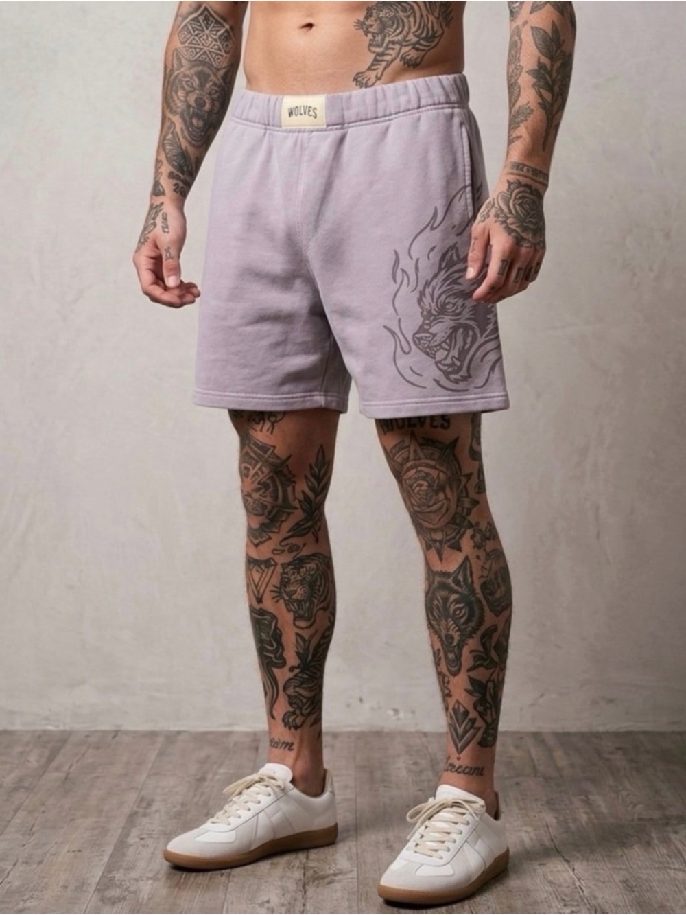 Darc Sport Fired Up Patch Liam Sweat Shorts Norse Purple Wolves